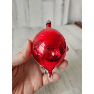 Vintage poland Santa bag‎ ornament Xmas tree shiny bright